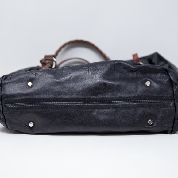 Pauric Sweeney Overnight Patent Leather Oversized Shoulder Purse Tote Bag Black - Picture 6 of 6